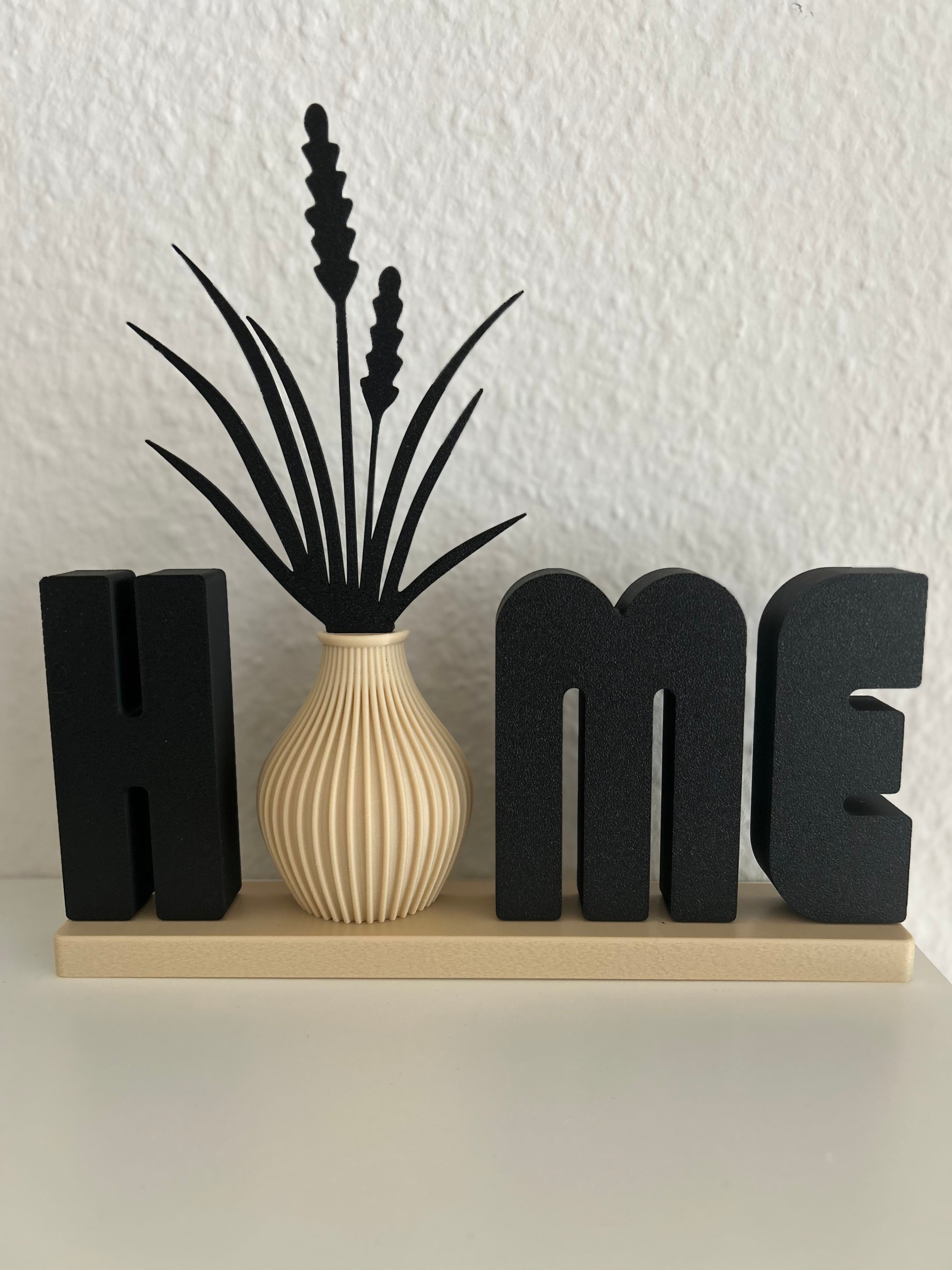 HOME Aufsteller – 3D-Druck Tischdeko mit Vase
