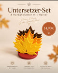 Untersetzer-Set – 6 Herbstblätter mit Halter