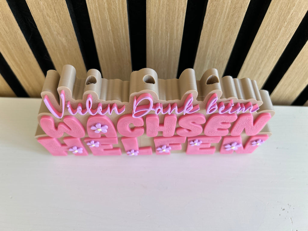 Deko-Aufsteller aus dem 3D-Drucker im Dark-Luxury-Stil – handgefertigt, ideal als Abschlussgeschenk für Lehrerinnen
